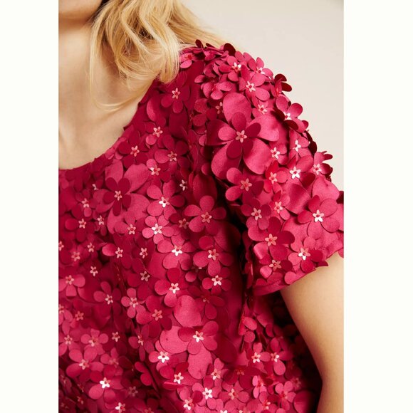 Anthropologie Tops - Anthropologie Red Floral Blouse